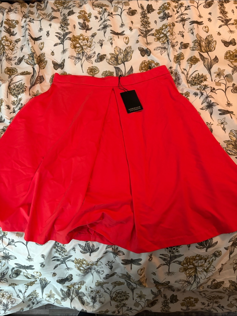 NWT Adrianne vittadini Flared Red A-Line Skirt